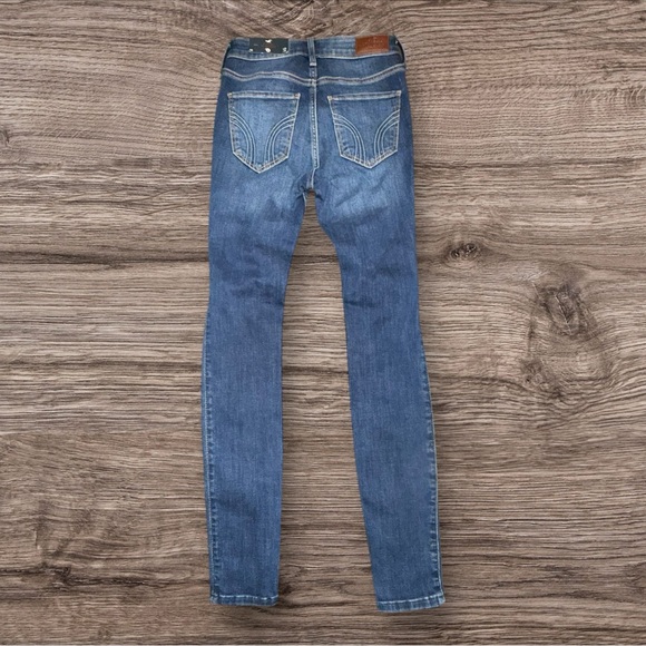 Hollister High Rise Super Skinny Jeans Womens Size 0 Distressed Stretch NWT - Picture 2 of 4